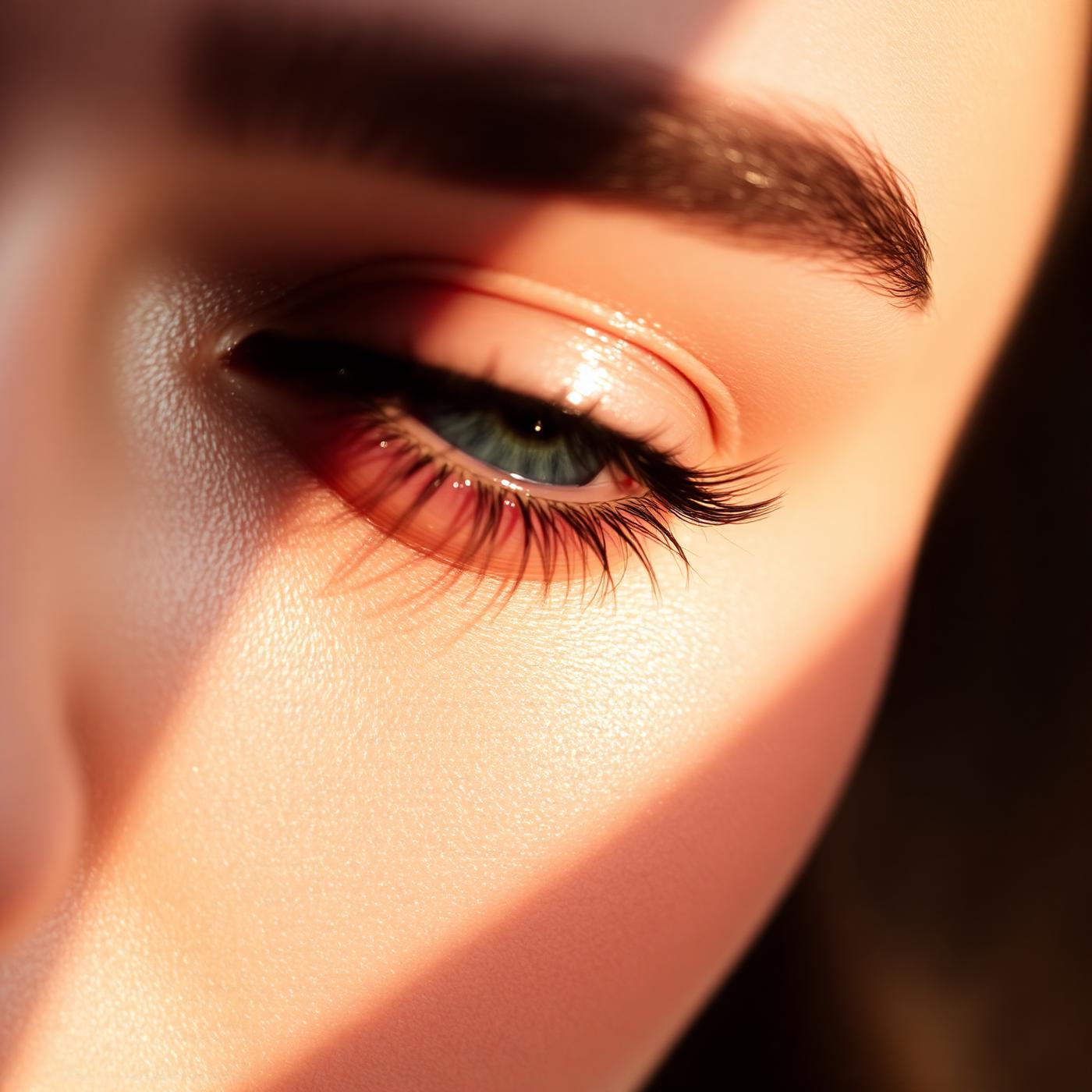 Detalle de mirada con acabado satinado